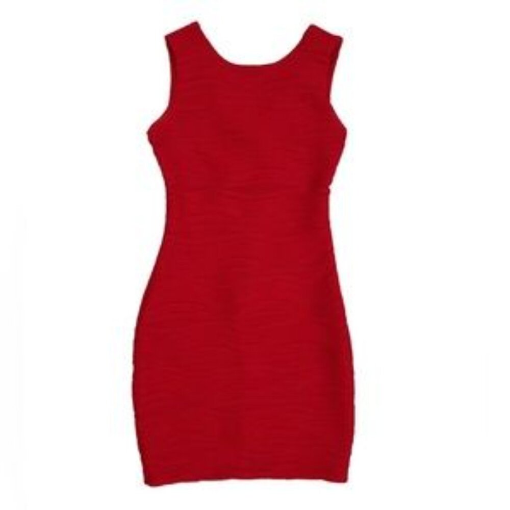 B. DARLIN USA Made 🇺🇸 Bodycon SEXY Mini Dress Fitted Textured 1/2 Back Zip SzM